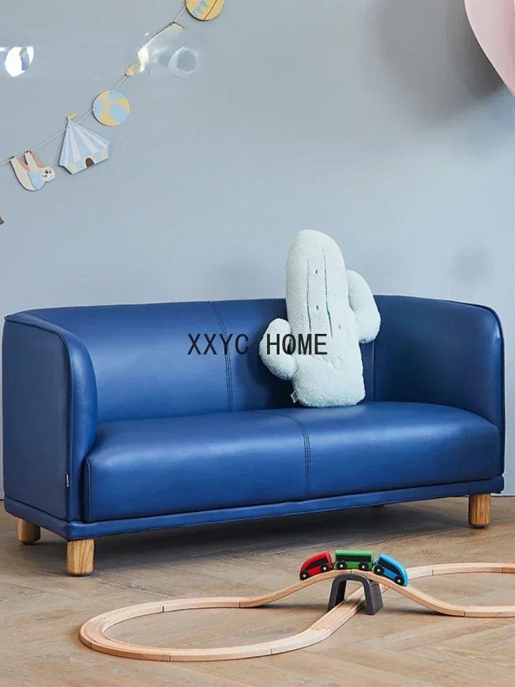 Matt Children's Sofa Double Seat Nordic Style Baby Armchair Creative Lazy Seat Leather