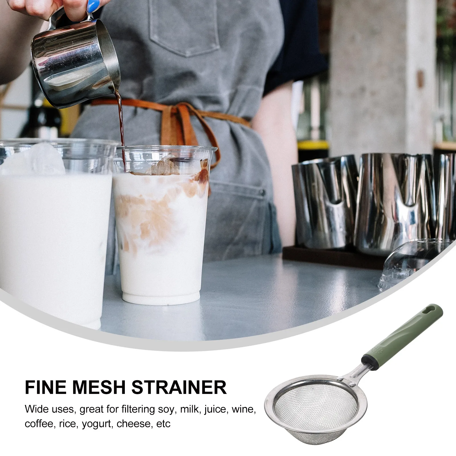 

Small Stainless Steel Fine Mesh Strainer Filter Spoon Kitchen Tool Juice Filter Screen Skimmer Mesh Strainer Colander
