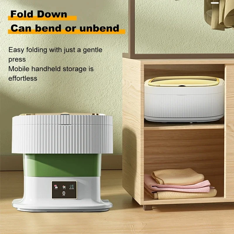 11.5L Mini Foldable Washing Machine With Spin Dryer Portable Household Travel Washer For Baby Wear Socks Underwear view 2