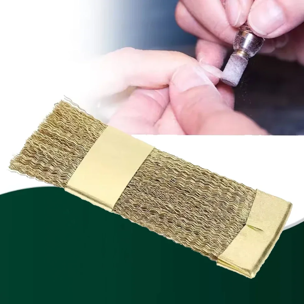 

Brass Wire Brush for Dental Bur and Nail Drill Bit Cleaning Copper Wire File with Stand Gold Dentist Tool Set