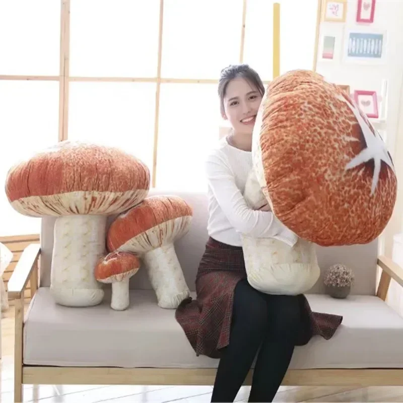 Creative Plant หมอน Anti-stress Soft Plush ของเล่นล้างทําความสะอาดได้จําลองเห็ดผักผลไม้อาหารสาวเด็กเบาะของขวัญ