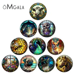 New Dog Cat Horse Owl Wolf Rabbit Cow Bee 10pcs 12mm/18mm/20mm/25mm Round Photo glass cabochon demo flat back Making findings