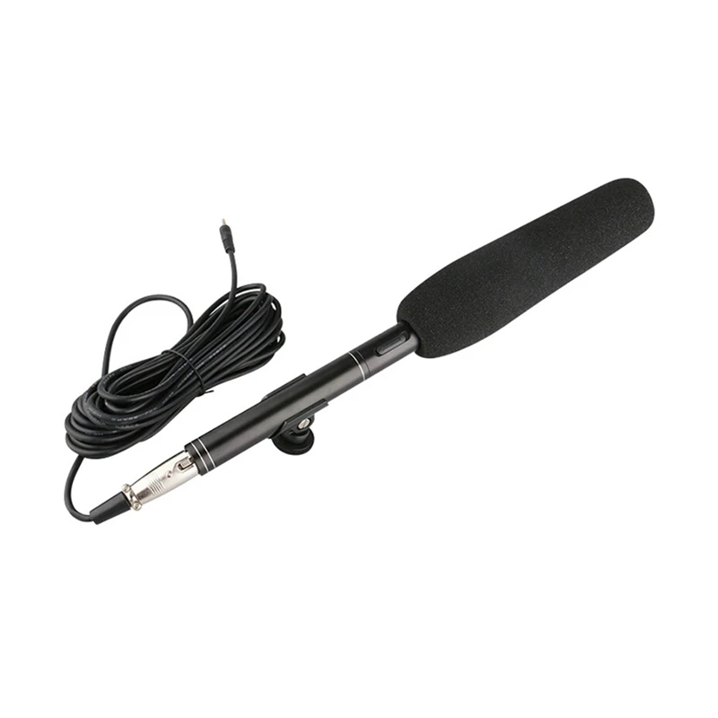 

Professional Condenser Microphone Interview Recording Vlog Live Mic For Canon/Nikon/Sony /DSLR Camera Camcorder-280X22mm Black