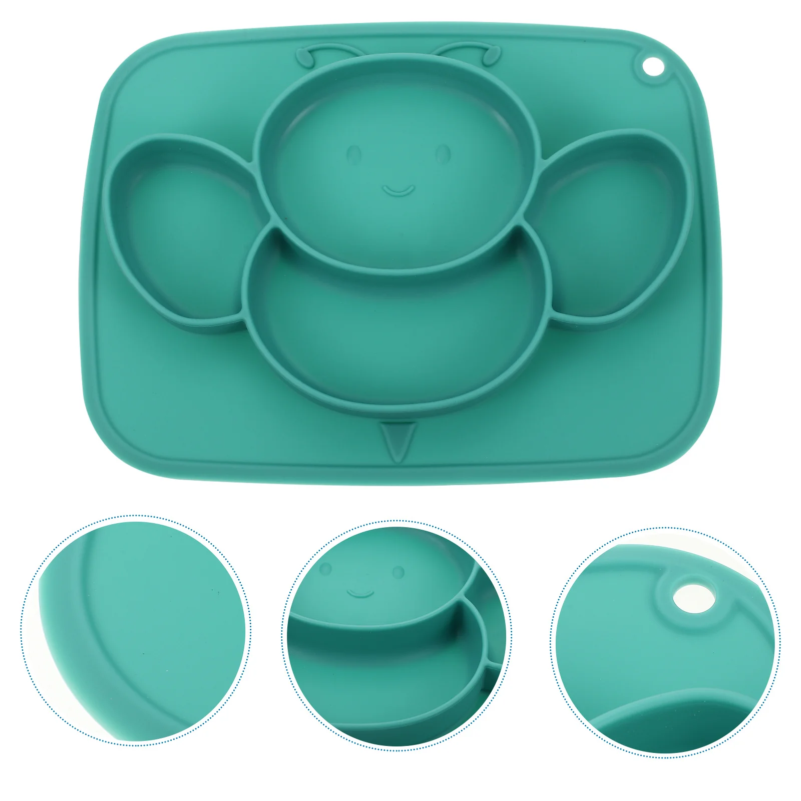 

Baby Silicone Suction Plate Divided Design Food Bowl For Toddlers Portable Kids Tableware Dish Cartoon Style Kitchen Bar Utensil