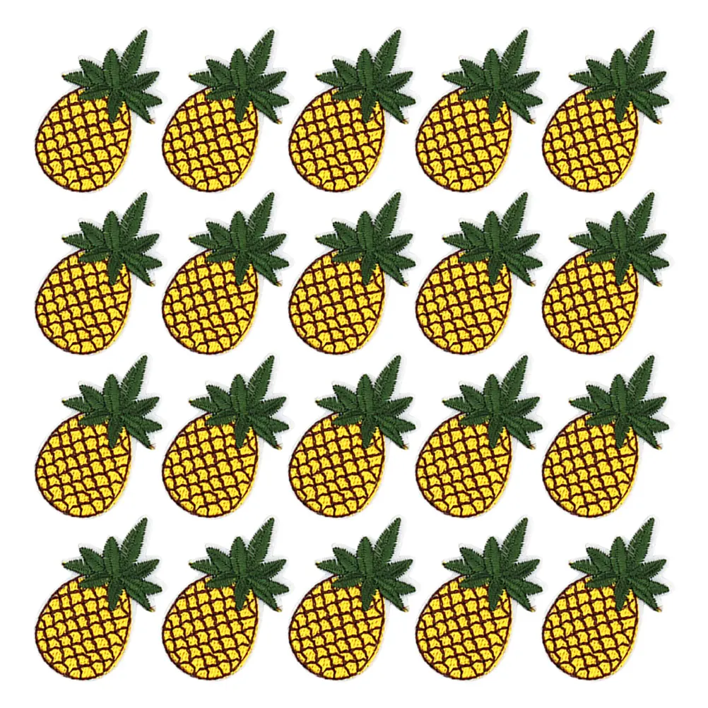 

20 Pcs Pineapple Embroidery Patch Coat Patches Diy Clothes Cartoon Delicate Cute Applique Badge Fruit Backpacks Clothing