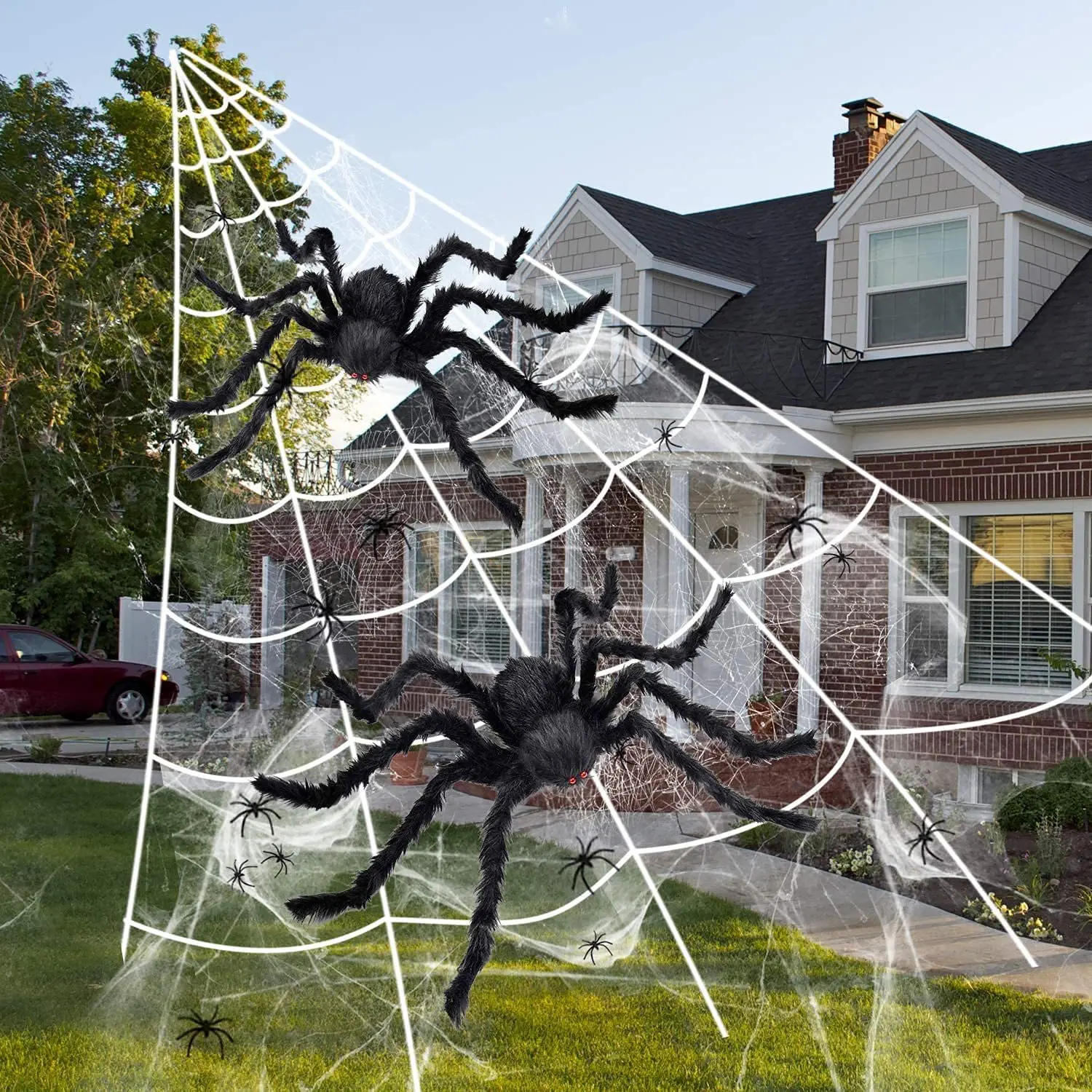 30-200cm Halloween Big Plush Spider Halloween Decoration Horror Giant Black Spider Outdoor Halloween Props Simulated Spider toys