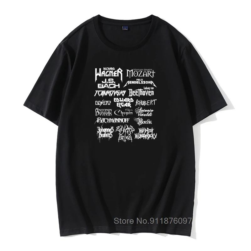 

Heavy Metal Classical Composers Tee Shirt Men Mozart Beethoven Chopin Bach Mendelssohn Casual Tees Cotton Tees T Shirt