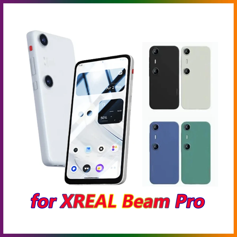 XREAL Beam Pro Protective Case Silicone Cover Rop-proof Soft Case Tempered Film Mobile Phone Film, Lens Protection Case