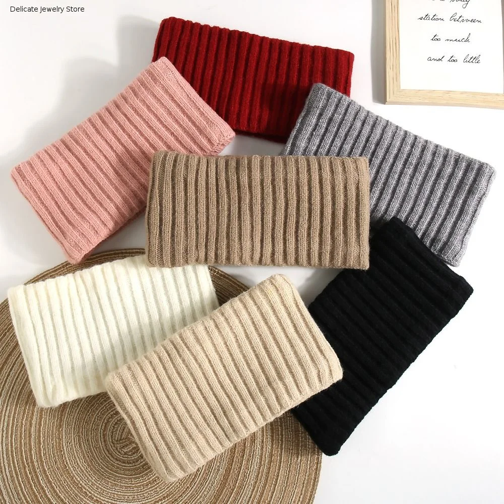 Sweet Ear Warm Knitted Headband Plush Fluffy Winter Elastic Headband Soft Fleece-lined Warm Hair Band Ladies