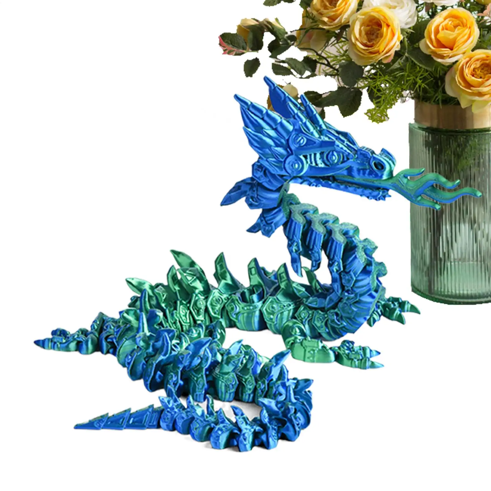 

3D Dragon Articulated Fidget Toys Fire Dragon Sensory Flexible Collectible Figures For Party Decor Desk Bookshelf Room Display