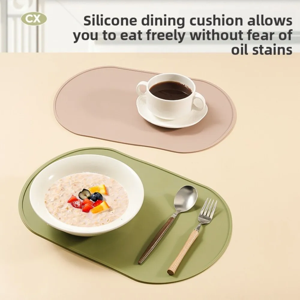 

Сплошной цветной силиконовый коврик для столовых приборов, термостойкий, нескользящий, водонепроницаемый, маслостойкий, настольный коврик для дома, столовой, кухни, украшения