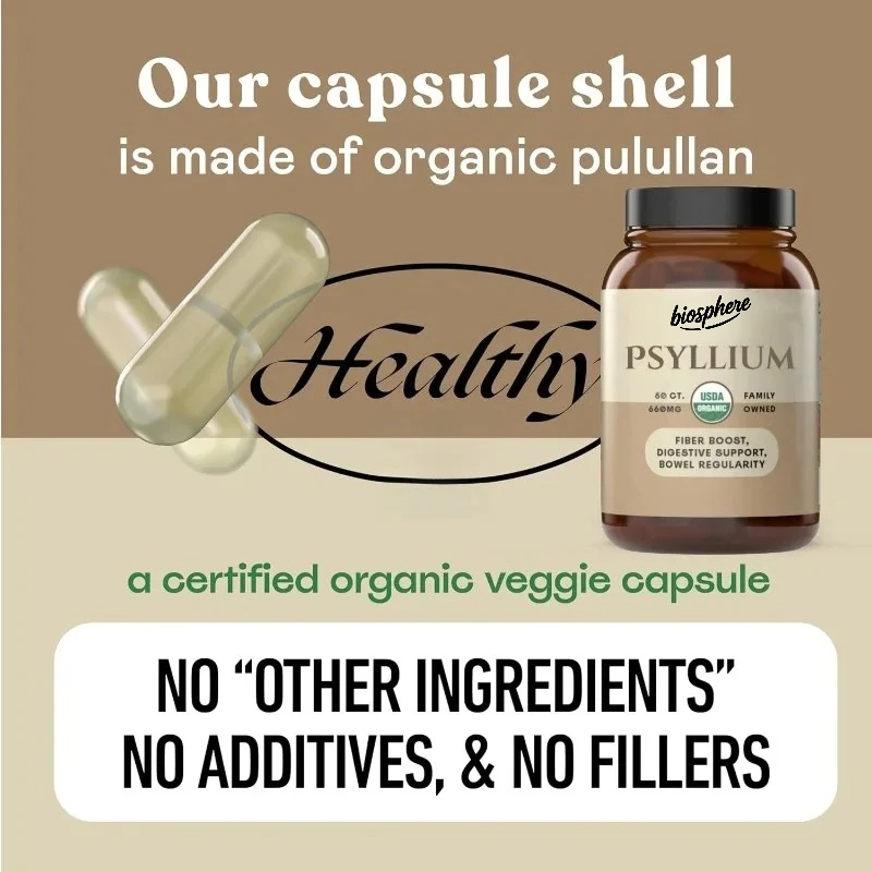 Natural Plantago asiatica shell powder capsules -660mg capsules - Fiber colon cleansing supplement