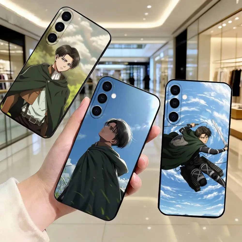 L-Levi Ackerman A-Attack On T-Titans  Phone Case Black Silicone Soft For Samsung Galaxy A73,A72,A71,A70,A53,A52,A51