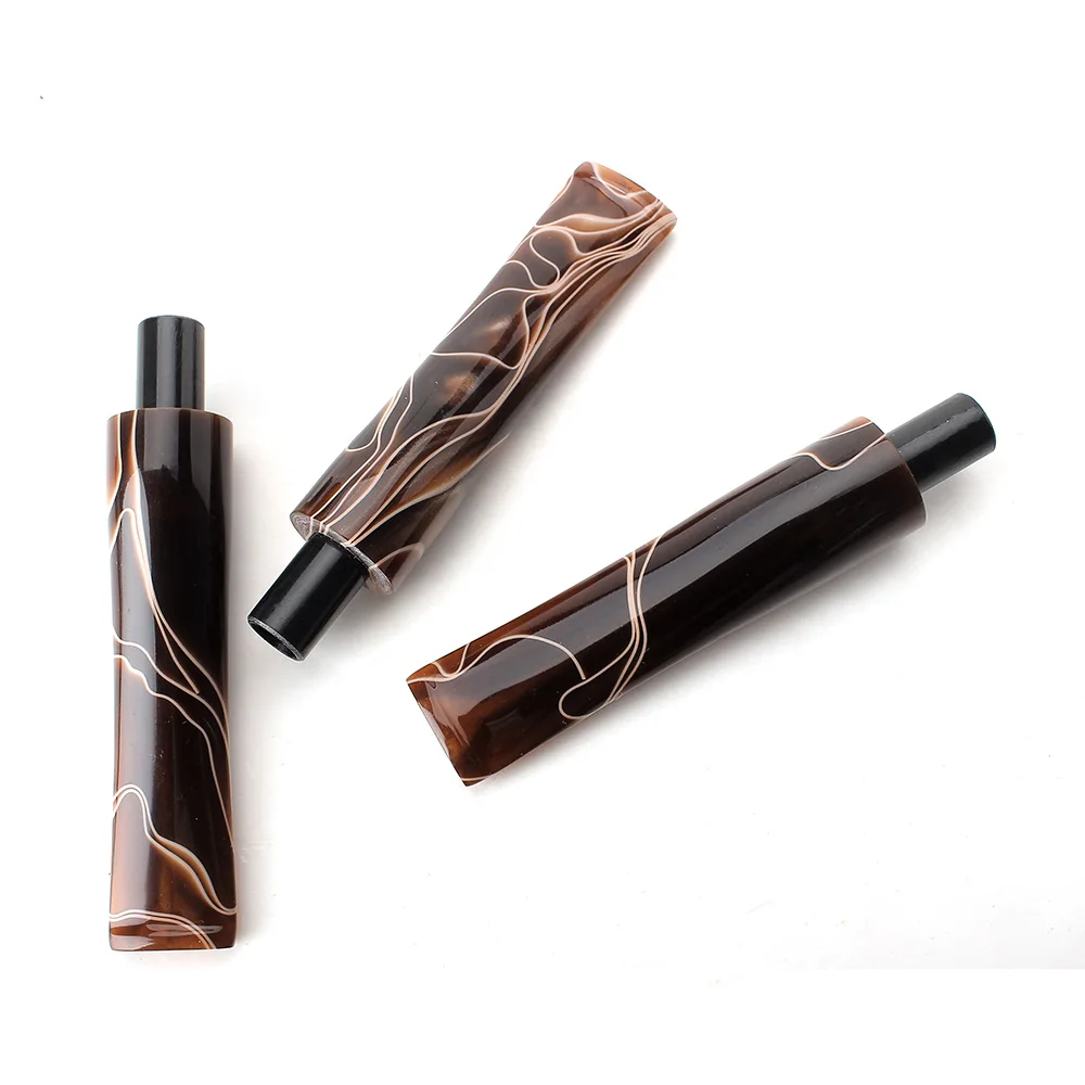 1pc tobacco pipe mouthpiece Brown acrylic pipe stem Curved or straight stem Tenon outer diameter 10.3mm Stem outer diameter 19mm