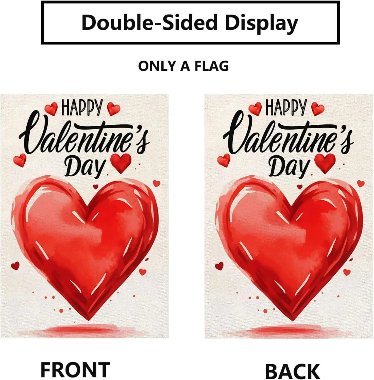 Valentines Garden Flag Welcome Valentine Hearts Flags for Lovers Outside Outdoor Love Anniversary Party Home Burlap 12x18 In SSL