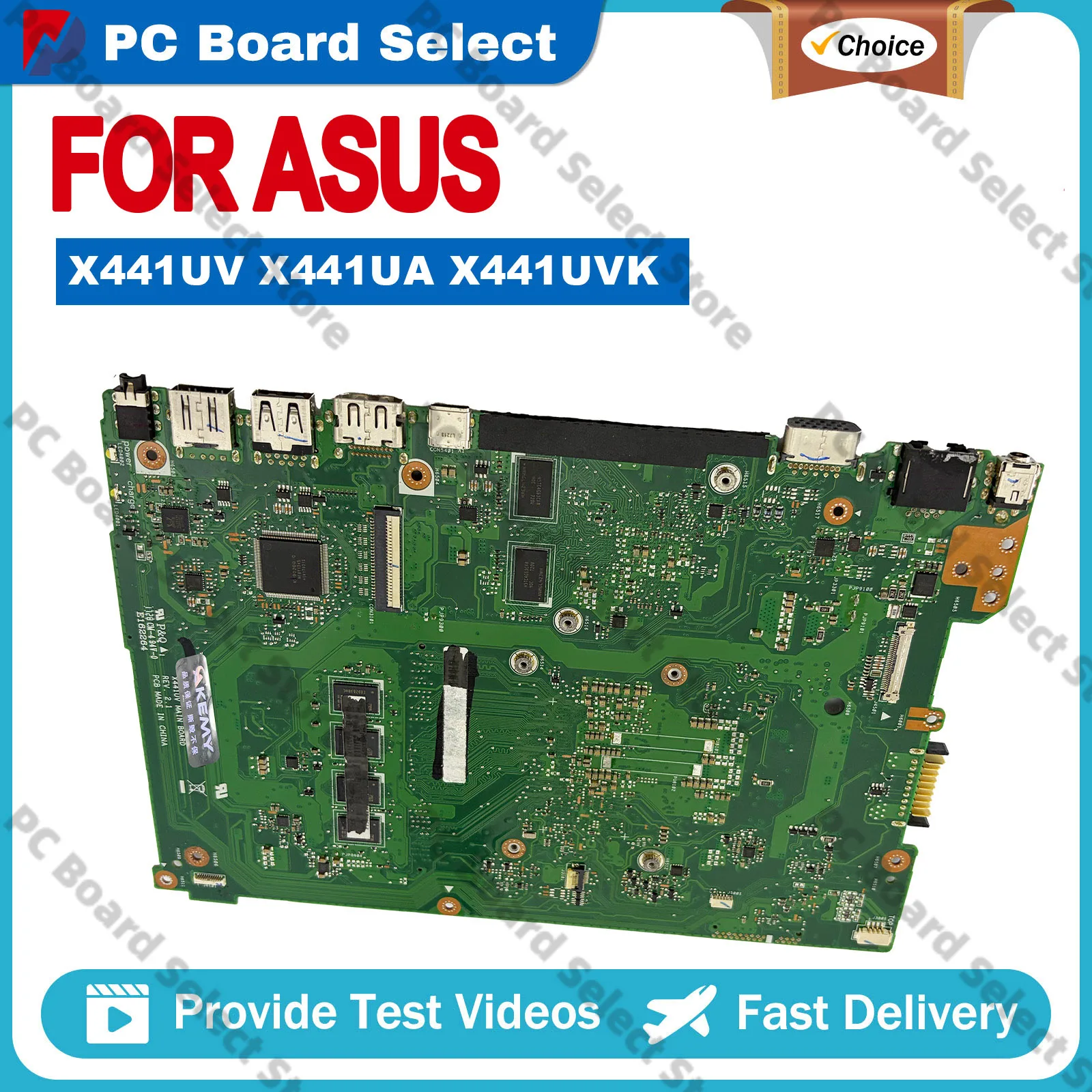 

X441UV Laptop Motherboard For ASUS X441UBR X441UAR X441UAK X441U X441UB F441U A441U X441URK X441UVK Mainboard With I3 I5 I7 CPU
