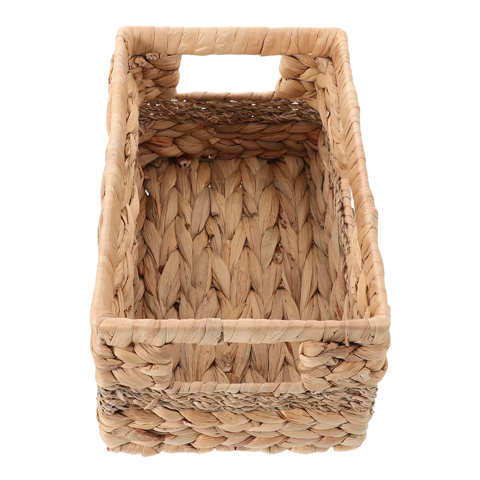

Hand-Woven Portable Straw Fruit Vegetable Storage Basket Rustic Wood Basket with Handle for Kitchen Picnic Snacks Bread