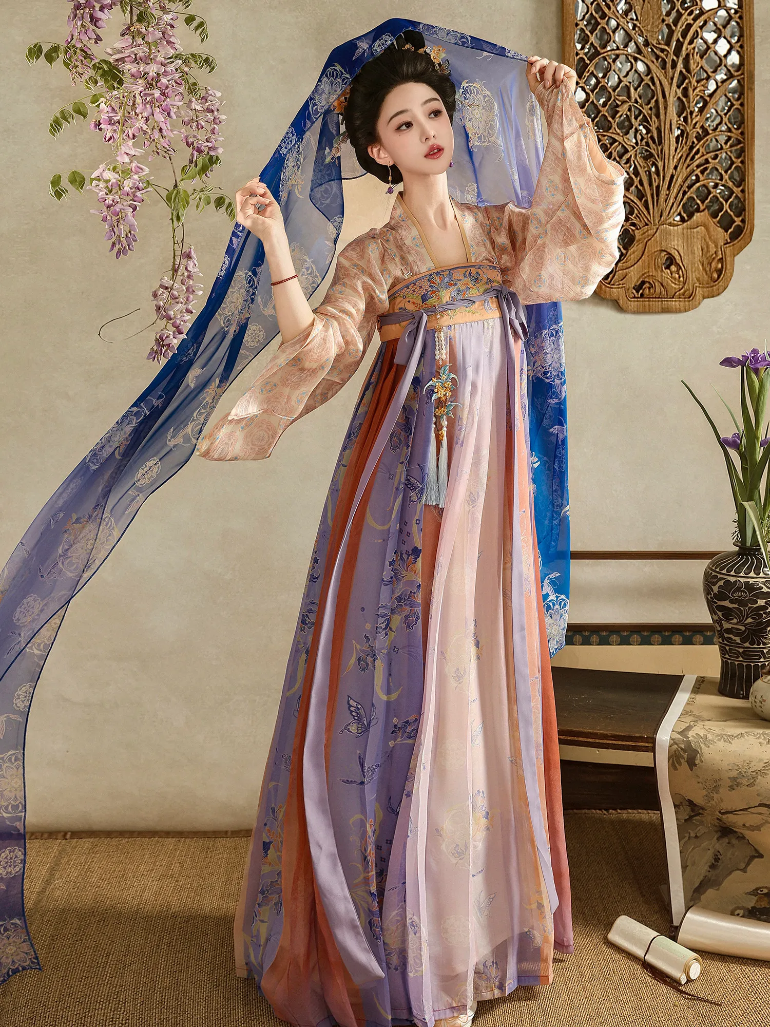 2026 New Tang-made Hanfu women's chest-length skirt, restored wind improved suit summer