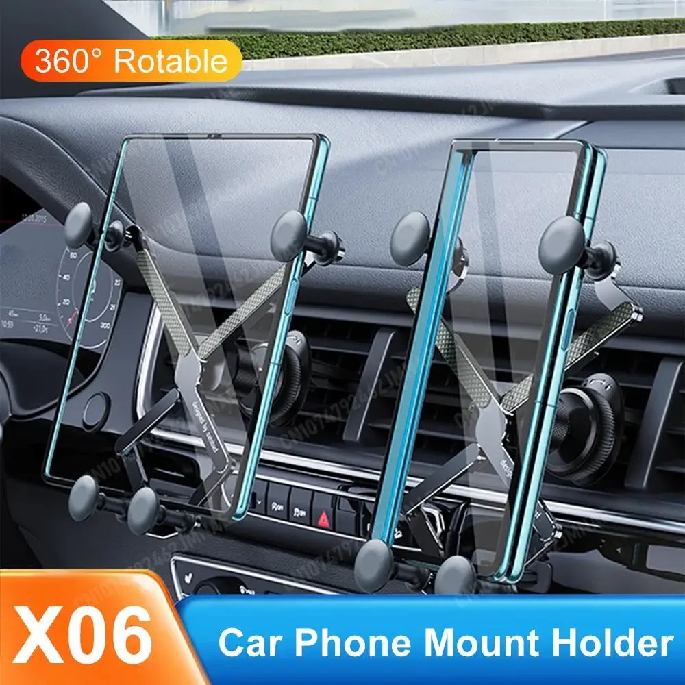 Car Phone Holder Car Accessories Interior Universal Car Bracket for Samsung Galaxy Z Fold 5/iPhone15 14/Mini iPad Adjustable Arm