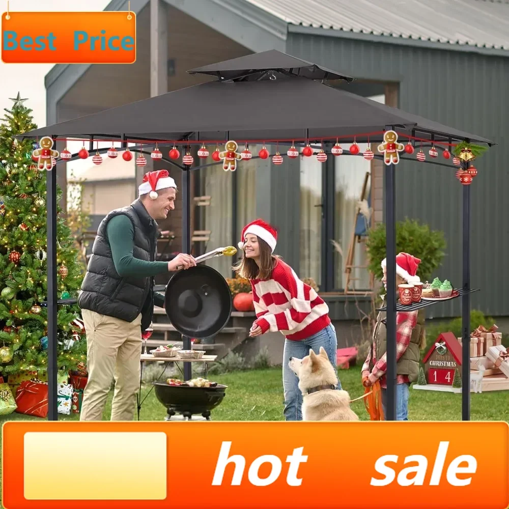 

Бестселлер: Павильон-беседка для гриля 8x5 футов, уличный навес для барбекю с LED-подсветкой (темно-серый)