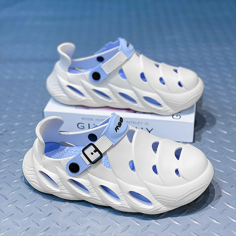 

Мужские летние сабо без шнуровки, дышащие водные пляжные шлепанцы, легкие сандалии на толстой подошве для мужчин, несколько цветов, большие размеры 40-45