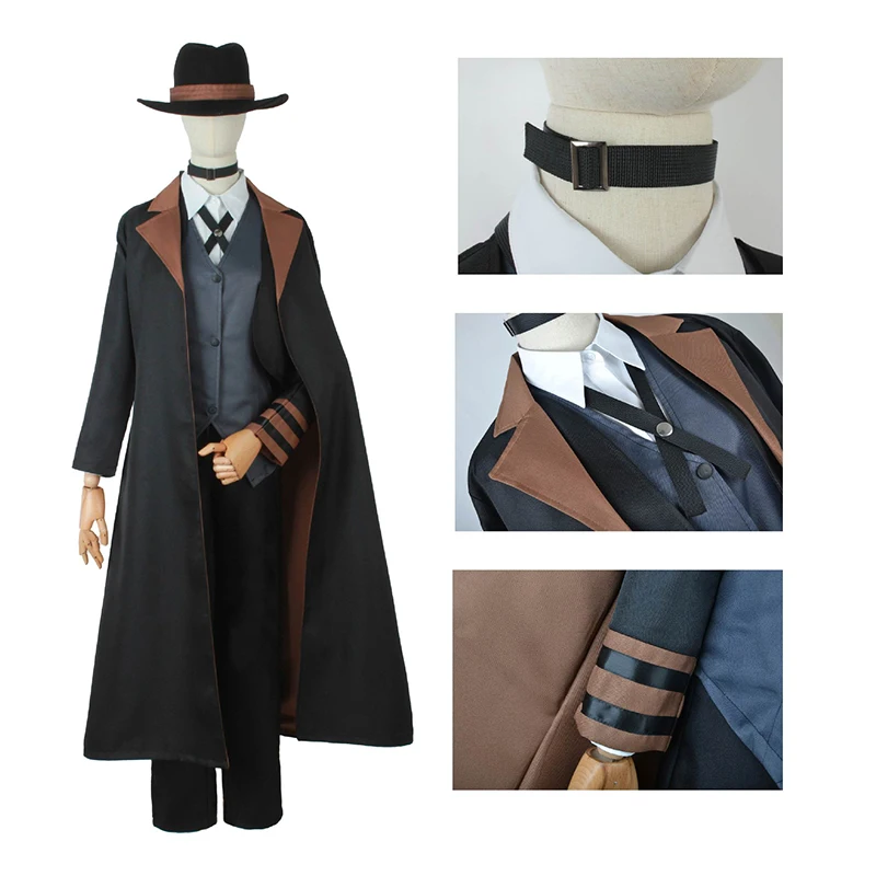 Bungo Stray Dogs Costume Cosplay Dazai Osamu Edogawa Rampo Nakajima Atsushi uniformi Cosplay costumi di Halloween per donna uomo