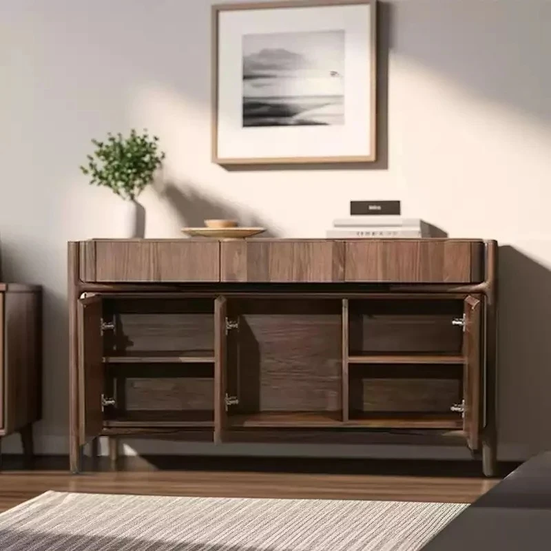 

light luxury solid wood porch cabinet entry foyer simple household new Chinese retro dining side cabinet