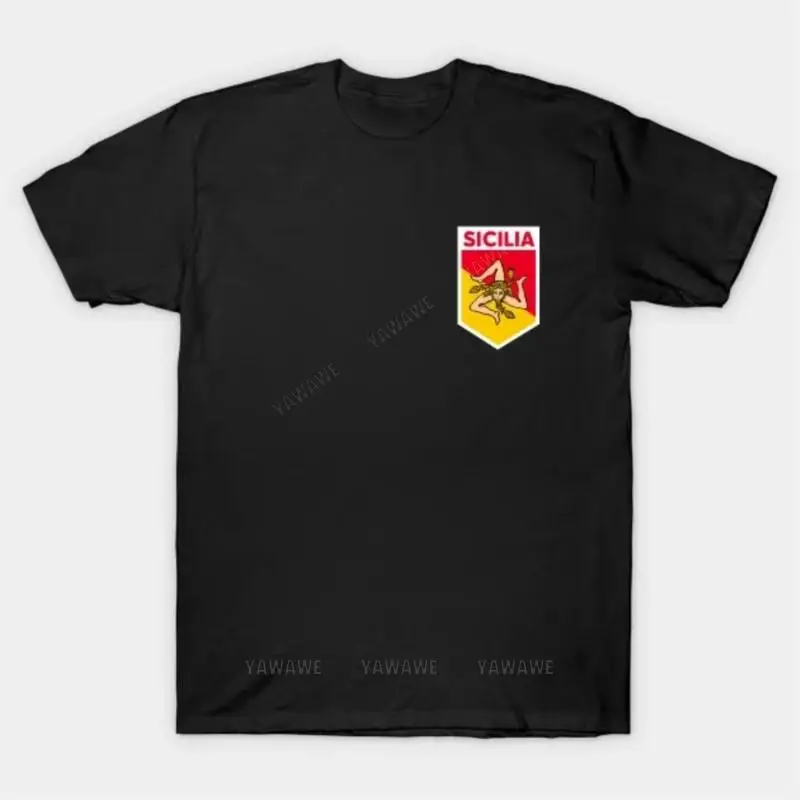 New arrived t-shirt for man graphic t shirts Sicily Flag Emblem T Shirt Adult tee-shirt Oversized Classic short sleeve tshirt