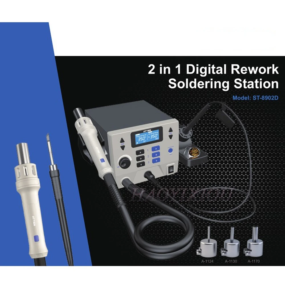 

ATTEN ST-862D Update Version ST-8602D 1300W 2 IN 1 Digital Rework Station Hot Air Gun 90W Soldering Iron Solder Station 110/220V