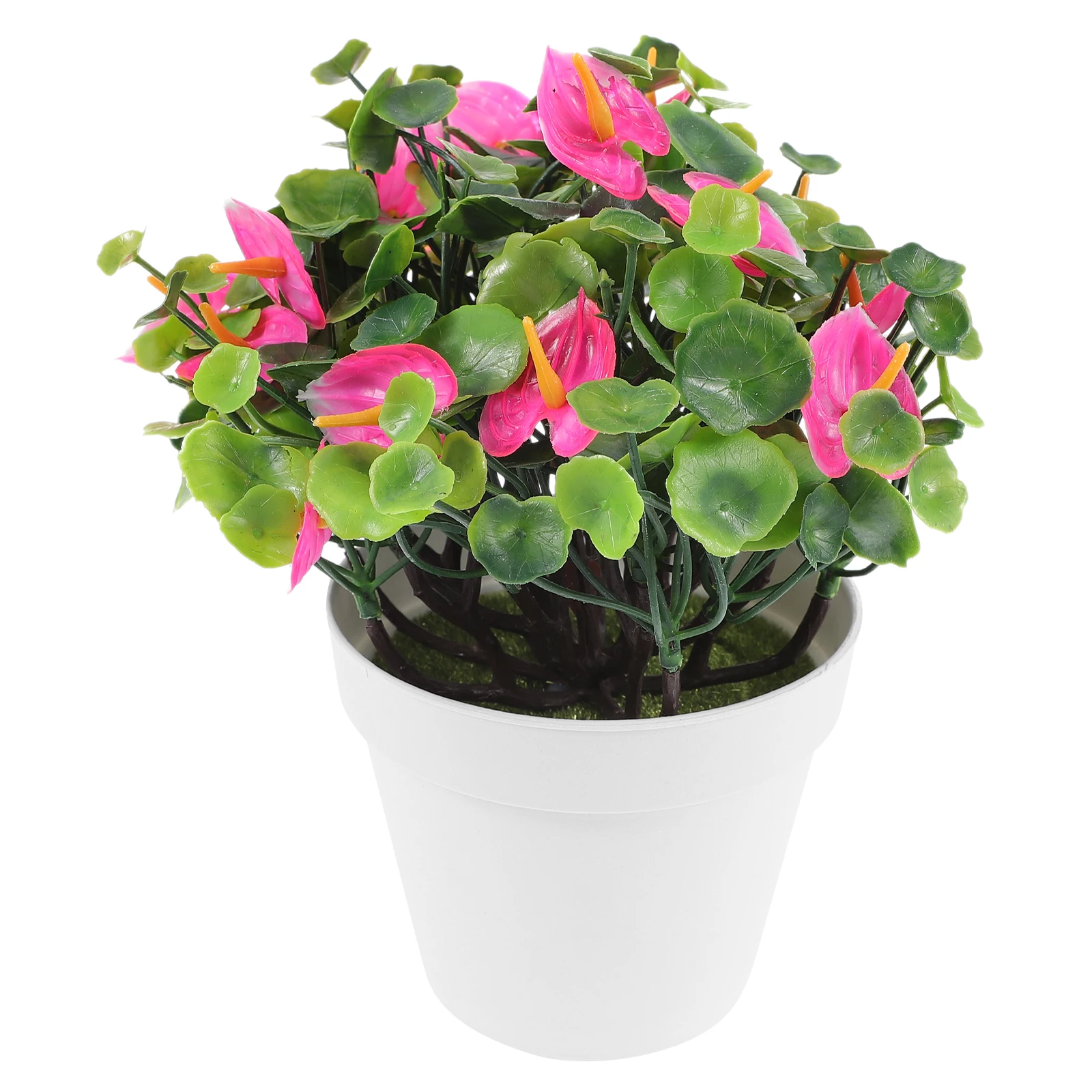 

Simulated Red Anthurium Artificial Plant Decor Lifelike Fake Potted Flowers for Home Office Desktop Adornments Easy to Use Small