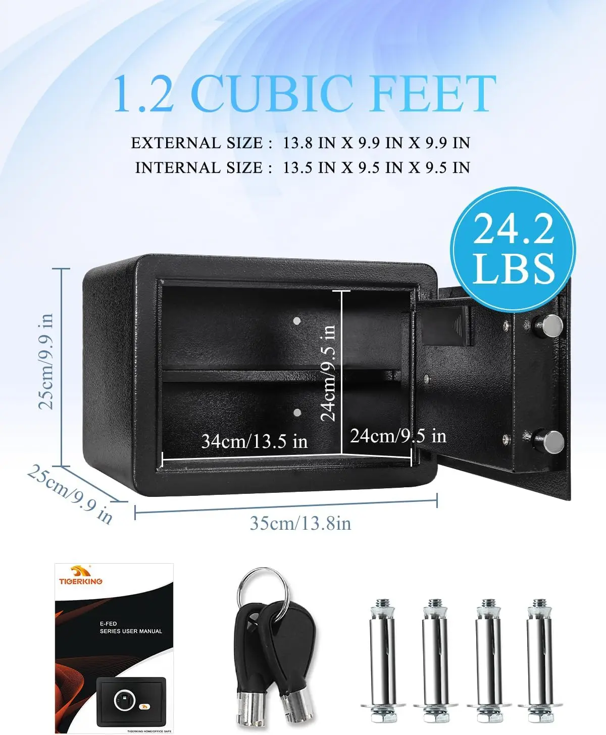 Security Fingerprint Biometric Safe Digital Safe for Home, Office- Black