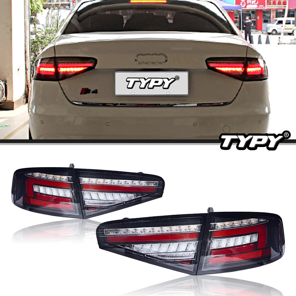 

TYPY Car Tail Lights For Audi A4 2013-2016 LED Car Tail Lamps Daytime Running Lights Dynamic Turn Signals Car Accessories