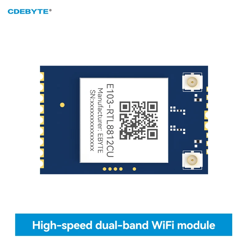 2.4GHz/5.8GHz Dual Band Wireless WiFi Module CDEBYTE E103-RTL8812CU RTL8812CU-CG USB Interface MIMO SMD Module 200m 867Mbps