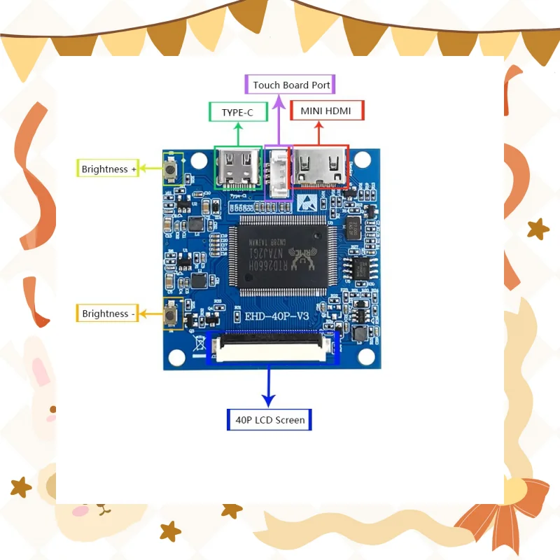 480 * 854 high pixel 5-inch LCD module HDMI vertical touch screen with HDMI board IPS module RGB interface full view screen