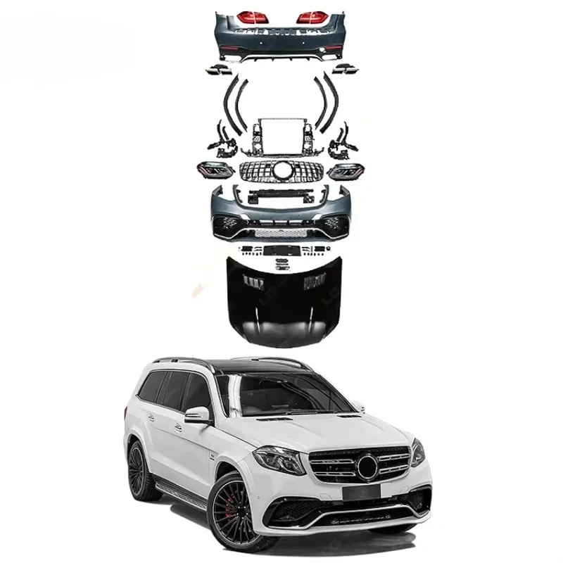 

2013-2015 GL X166 Upgrade To 16-19 GLS63 Body Kit For Mercedes Benz GL Class GLS63 Front Rear Bumper Hood Headlight Taillight