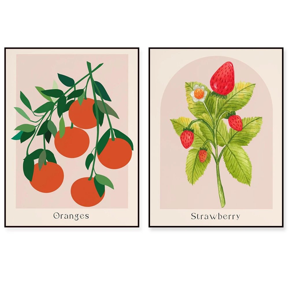Fruit Print, Kitchen Decor, Food Poster, Avocado,Strawberry,Lemons,Peaches,Ananas Poster,  Restaurant Print, Farmhouse Decor