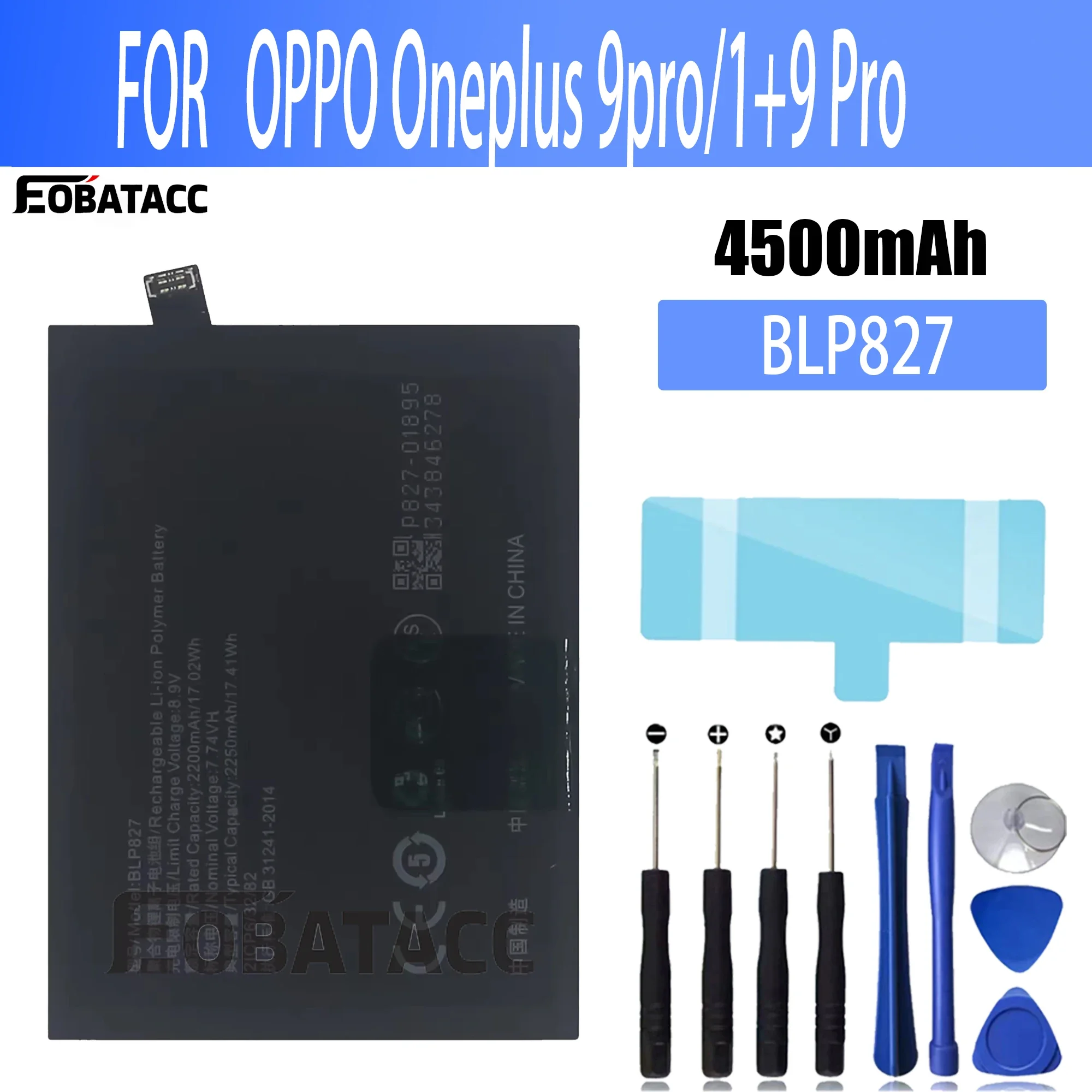 

100% New Original Battery BLP827 For OPPO 1+9 Pro Oneplus 9 pro Battery + Free Tools