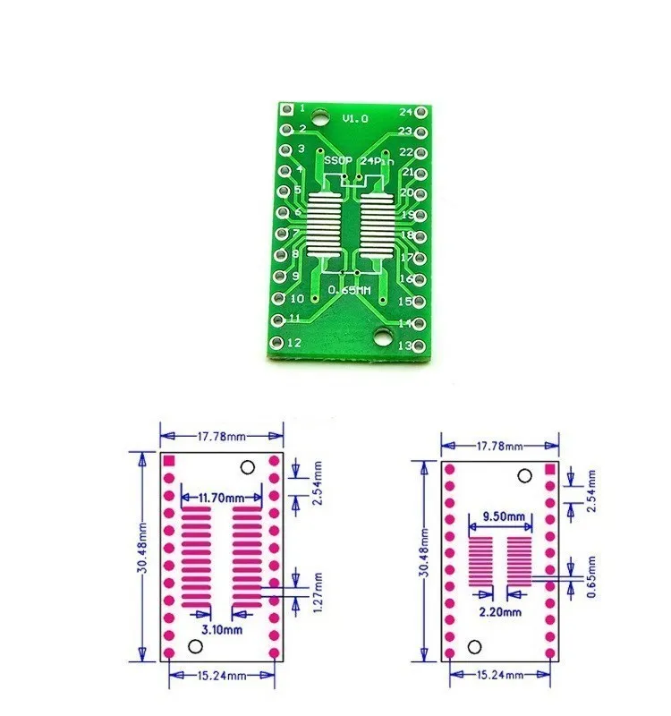 10pcs SOP Patch Adapter Board SOP8 SOP10 SOP16 SOP28 TQFP QFN IC Test Board PCB Board