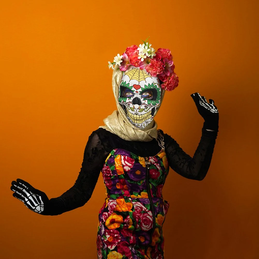 Fashion Mexican Funny Full Face Mask Spookys Zombie Skeleton Masquerades Party Mask For Women Men Cosplay Masquerades Party Prop
