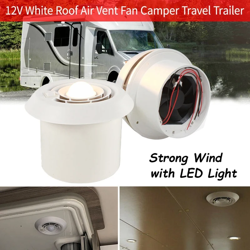 12V RV Roof Ventilation Ceiling Exhaust Fan Air Vent Grille Strong Wind Fan With LED Light For Caravan Motorhome Trailer