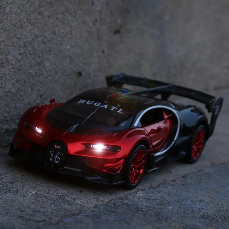 

1/32 Bugatti Veyron GT, модель автомобиля из сплава, супермодель гоночного автомобиля, детские игрушки со звуком и светом, литые под давлением автомобили
