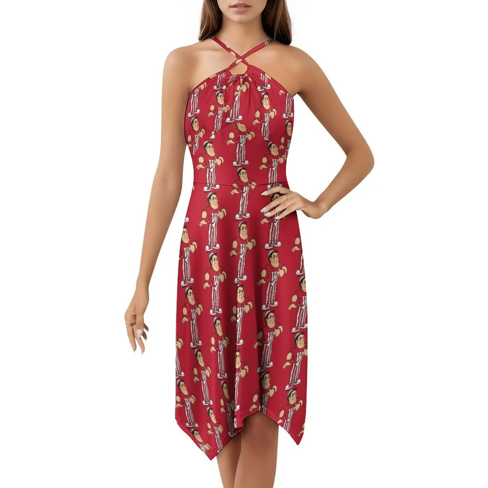 فستان Wally Wabash النسائي الهيب هوب ملابس الشارع الشهير مطبوع عليه رسومات جرافيكية للحفلات والنوادي Wabash Little Giants Logo فساتين الحفلات الرياضية #5