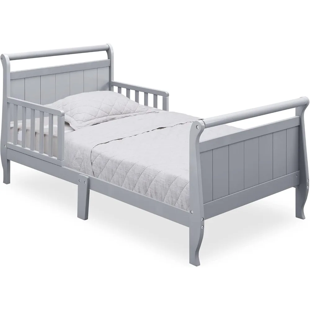 子供用木製そり型幼児用ベッド、グレー