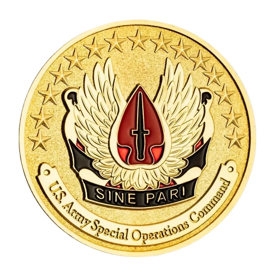 U.S.Army Airborne Challenge Coins Souvenir Special Operations Golden Plated Collectibles Coin Home Decoration