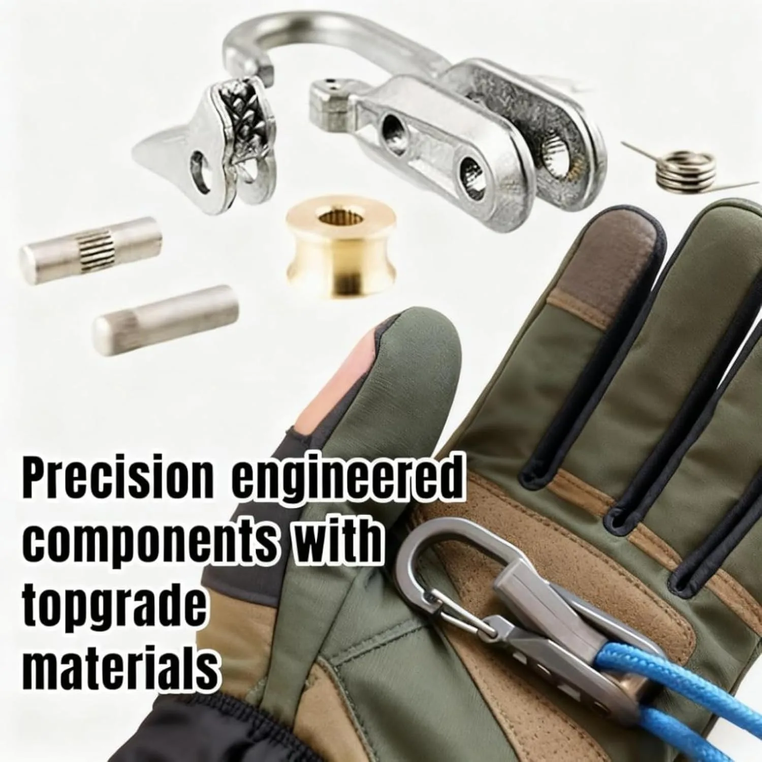 Rope Tying Tool And Tensioner with Roller Tensioner, Heavy-Duty Retractable Buckle with Accessory Rope, Suitable for Camping image 4