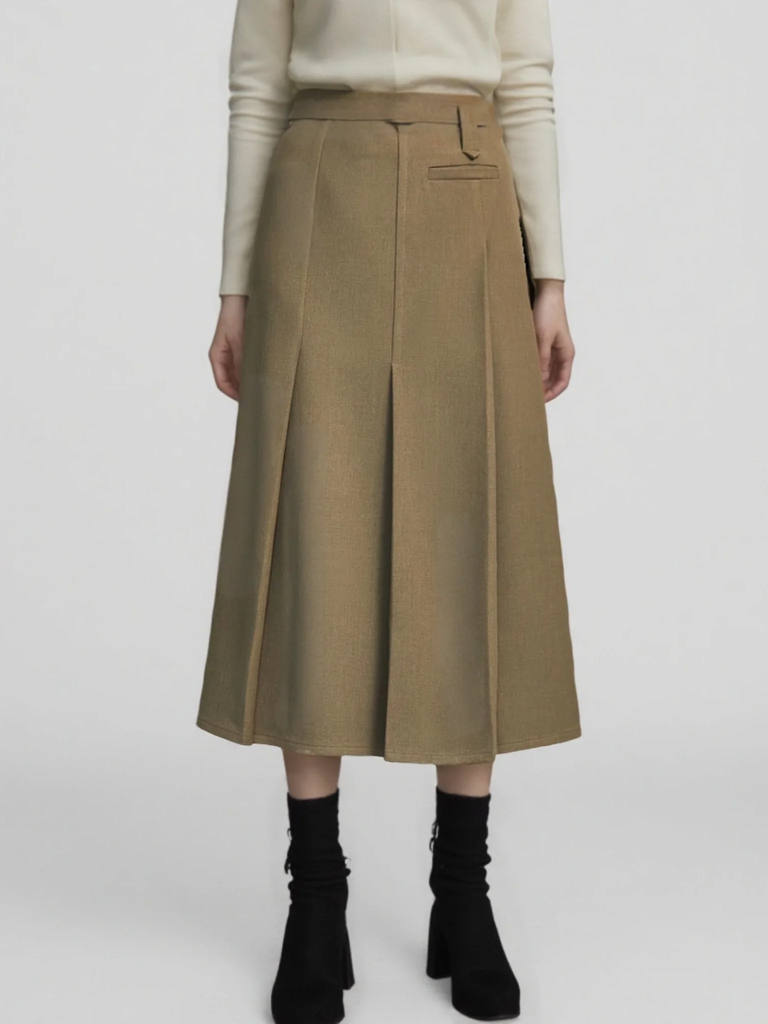 

Утягивающая юбка-миди с высокой талией, винтажный дизайн Ele, юбка трапециевидной формы из смеси полиэстера для молодых женщин