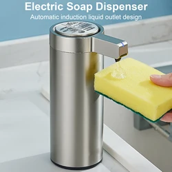 Dispensador motorizado do sabão com sensor automático, líquido da lavagem de louça, cozinha, banheiro, mão, espuma, gel do chuveiro