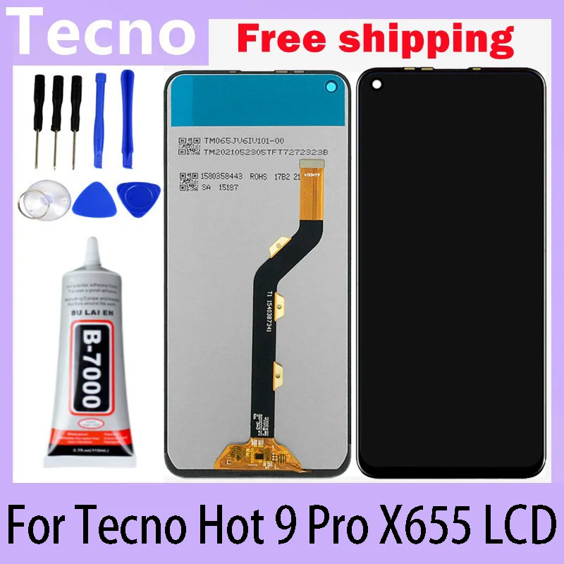 

100% Tested For Infinix X655 Hot 9 LCD Display Touch Screen Digitizer Assembly for Spark 5 CD6 Camon 15Repair Replacement Parts