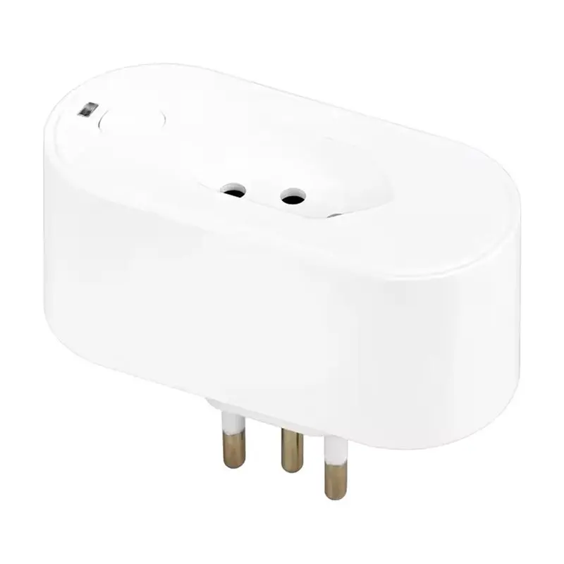 ABDJ-Tuya WIFI Smart Socket With Power Monitoring Voice Control Works With For Google Home Alexa 20A BR Plug Smart Outlet In Bra