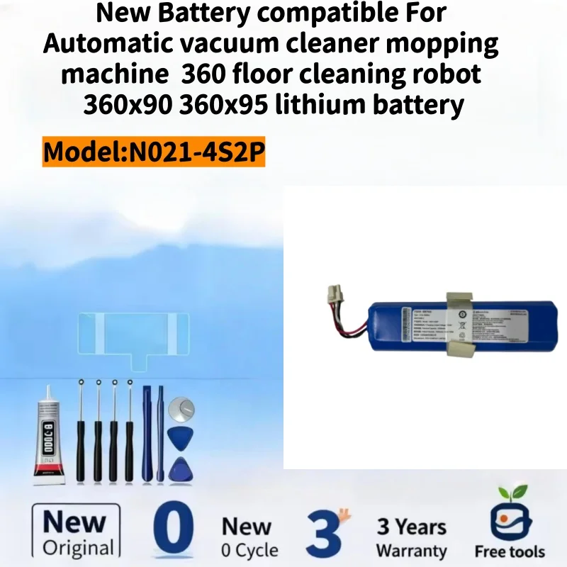 

Новая батарея, совместимая с автоматическим пылесосом-полотером 360, роботом для уборки пола 360x90, 360x95, N021-4S2P.